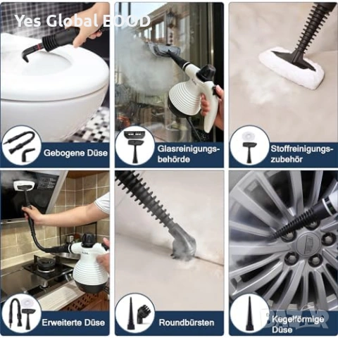 GLOIL парочистачка портативна с 10 аксесоара, снимка 6 - Парочистачки и Водоструйки - 53442159