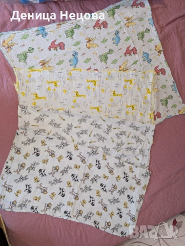 Бебешки пелени - бархет, муселин, снимка 3 - Други - 53204972