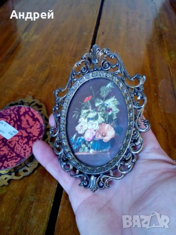 Стара картина,картини с месингова рамка, снимка 5 - Други ценни предмети - 28319868