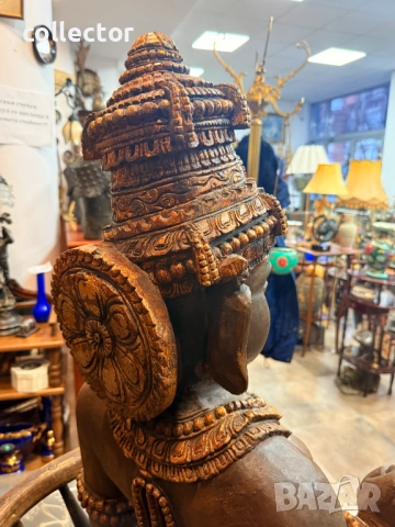 Голяма дървена скулптура / дърворезба на Богияна Парвати. №7813, снимка 9 - Антикварни и старинни предмети - 53041983