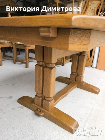 Комплект трапезария: маса и 6 стола , снимка 4 - Маси - 53585013