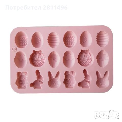 Силиконов молд с Великденски мотиви - форма за шоколад и бонбони, снимка 3 - Форми - 43937639