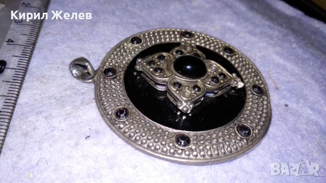 ЕФЕКТЕН ГОЛЯМ СРЕБРИСТ СТИЛИЗИРАН МЕТАЛЕН МЕДАЛЬОН в СТАРИНЕН СТИЛ 34512, снимка 5 - Колиета, медальони, синджири - 39086998