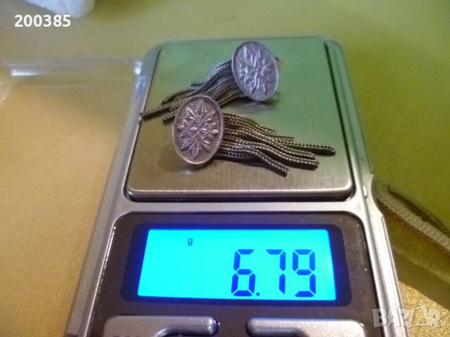 Старинни сребърни обеци, снимка 4 - Обеци - 43800736