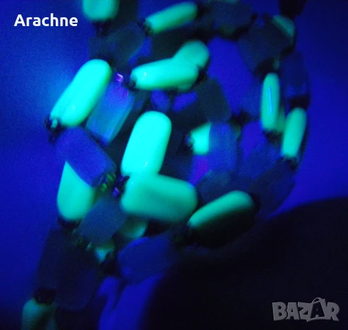 Антикварно колие с ураново и "заскрежено"стъкло,50те на ХХв., снимка 7 - Колиета, медальони, синджири - 50461861