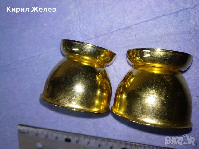ДВЕ ЗЛАТИСТИ МЕСИНГОВИ ВИНТИДЖ ЧАШКИ За ВАРЕНИ ЯЙЦА 41275, снимка 5 - Чаши - 43650764