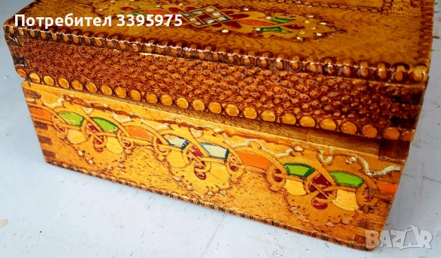 Винтидж ръчно изработена кутия, 60-те г, снимка 2 - Антикварни и старинни предмети - 51669852