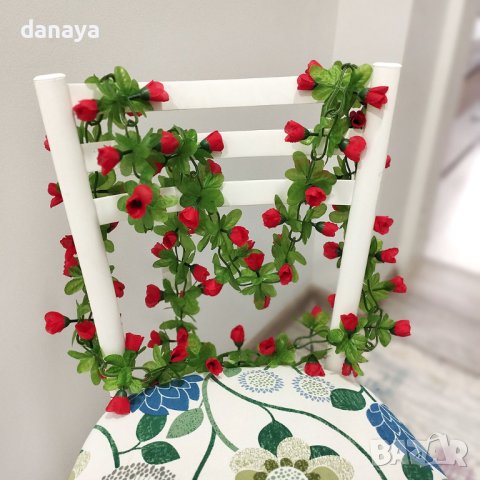 4125 Изкуствена лиана с цветя, 195 см, снимка 7 - Декорация за дома - 42935375