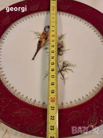 декоративна порцеланова чиния с птица и позлата Limoges 8/1, снимка 8 - Декорация за дома - 49903400