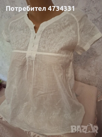 ZARA Бяла Риза с бродерия, снимка 2 - Ризи - 53484148