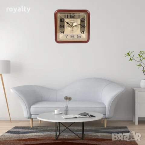 Стенен квадратен часовник - Безшумен, снимка 2 - Други стоки за дома - 49305352