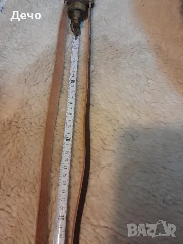 Масивна 0.7кг Месингова барутница в добро ,запазено и автентично състояние.С ново кожено коланче, снимка 8 - Антикварни и старинни предмети - 48356409