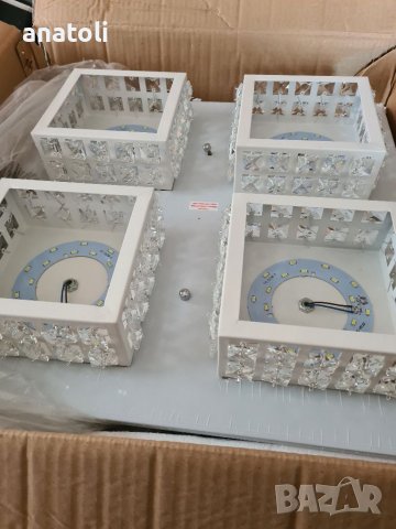LED полилей за таван 4 абажура от Германия 57х57 см, снимка 3 - Лед осветление - 38768755