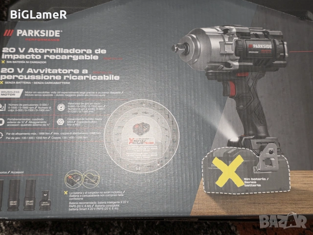 НОВ ГАЙКОВЕРТ PARKSIDE PERFORMANCE PASSP 20-LI C4, снимка 4 - Други инструменти - 53373103