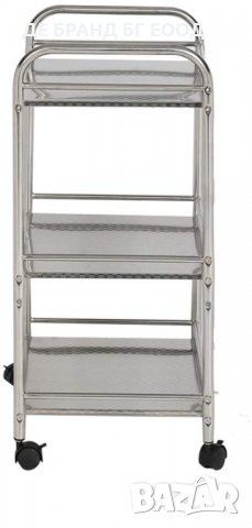 Помощна количка цвят металик QTR002SS, снимка 2 - Бюфети - 32605049