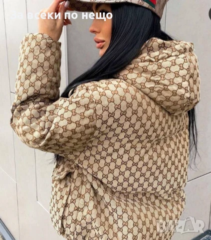 The North Face Gucci Дамско Бежово Зимно Яке Дъ Норт Фейс Гучи Код A828, снимка 6 - Якета - 51381819