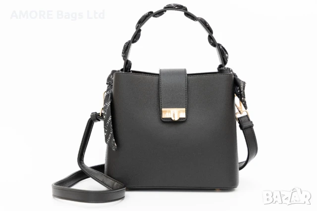 Класическа дамска чанта AMORE Isabella - Black, снимка 6 - Чанти - 50657264