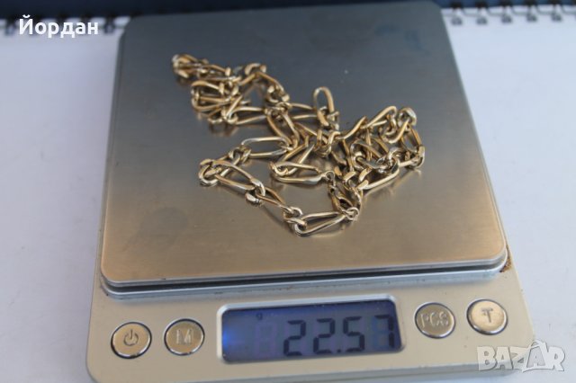 Сребърен синджир с позлата, снимка 8 - Колиета, медальони, синджири - 38990409