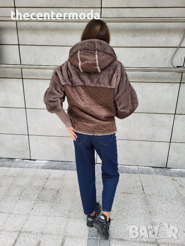 Дамско палто тип кожух с качулка , снимка 3 - Палта, манта - 52842132