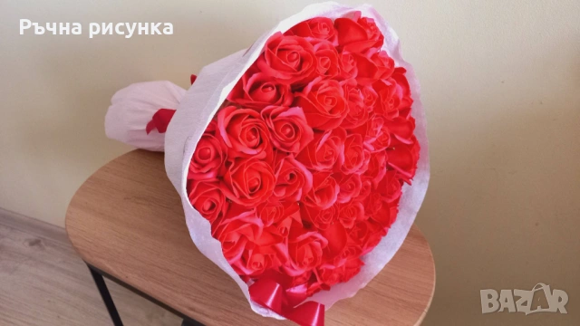 Големи букети,различни цени ,51рози,21рози,23рози, снимка 18 - Декорация за дома - 49894439