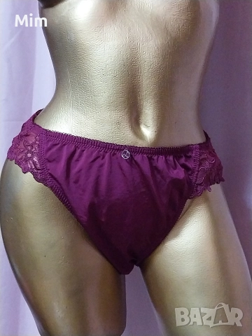 М/L Еластична бикина бордо с бродерия 