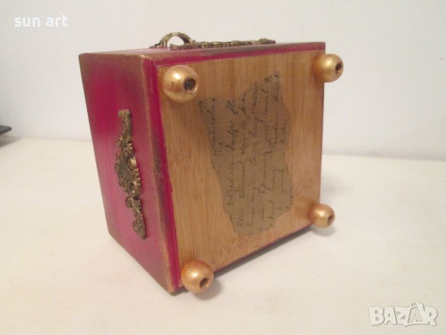 винтидж кутийка  в червено за бижута-hand made, снимка 9 - Подаръци за жени - 43303081