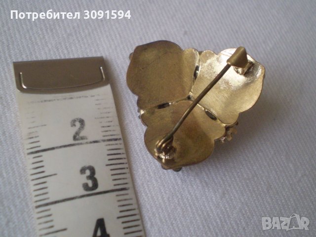 Стара брошка филигран и позлата, снимка 3 - Антикварни и старинни предмети - 37846508