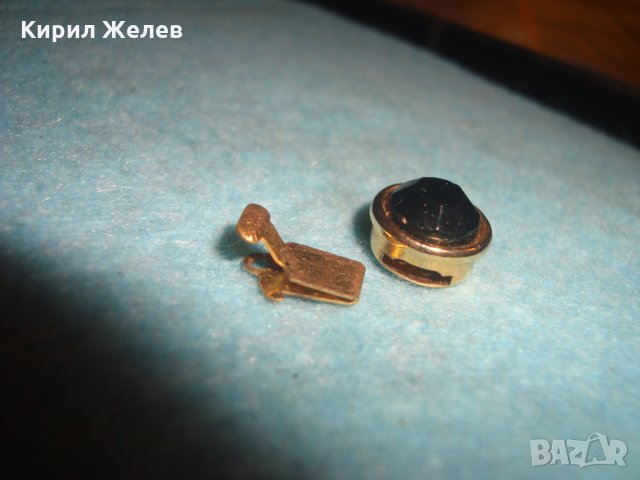 СТАРА ПОЗЛАТЕНА ВИНТИДЖ ЗАКОПЧАЛКА за КОЛИЕ с ФАСЕТИРАН КАМЪК КРИСТАЛ КАРАБИНКА за БИЖУ 26672