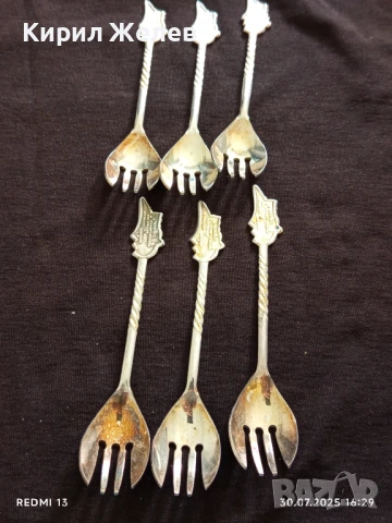 ПОСРЕБРЕНИ ВИЛИЧКИ за ДЕСЕРТ КИПЪР СТАРИ РЕДКИ ЗА КОЛЕКЦИЯ 35367, снимка 8 - Други ценни предмети - 51193799