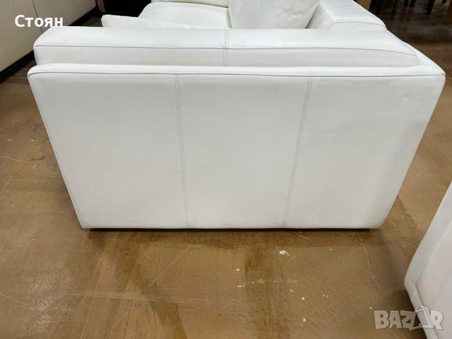Бял кожен комплект дивани тройка и двойка - естествена кожа, снимка 3 - Дивани и мека мебел - 39701298