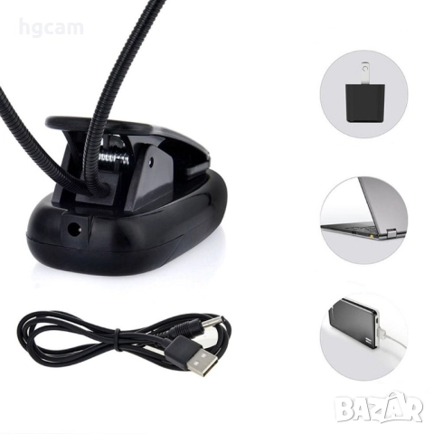 LED лампичка GARV Black Edition Dual с гъвкаво рамо и защипване, снимка 4 - Друга електроника - 52367367