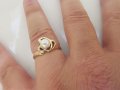 Златен пръстен с бяла перла , снимка 8