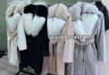 Дамско луксозно палто кашмир вълна и лисица код 134, снимка 1 - Палта, манта - 37801435
