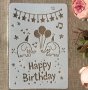 Детски рожден ден слонче Банер Happy Birthday шаблон стенсил спрей за торта украса Scrapbooking