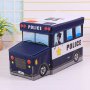 910 Детска сгъваема кутия за играчки кош столче табуретка автобус полиция, снимка 2