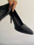 Дамски токчета черни естествена кожа, снимка 2