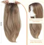 Топер за коса за жени, 45 см, синтетична коса, светлокафяво с руси кичури, снимка 4