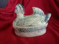 Стар порцеланов съд с капак във формата на пате, снимка 2