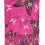 Кашмирен шал с пеперуди и луксозни ръкавици-Дамски зимен комплект в розово, снимка 2