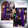 Нов Хелоуин Карнавален костюм за жени Raven – лилава пелерина и ръкавици, снимка 3