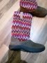 Детски боти,оригинални,кожени и плетен чорап,красиви 33 номер