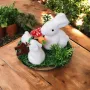 5792 Великденска декорация Зайчета в градинка, 14см, снимка 3
