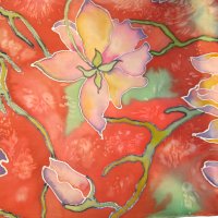 Ръчно изработен копринен шал с лотосови цветя като най-добър подарък, за да покажете вашата любов, снимка 4 - Шалове - 38570905