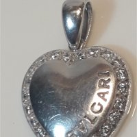 Сребърна висулка сърце Bvlgari , снимка 2 - Колиета, медальони, синджири - 39051655