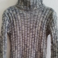 Топъл дамски пуловер в сив меланж, снимка 2 - Блузи с дълъг ръкав и пуловери - 39036942