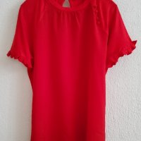 Червена блуза с копчeта, снимка 5 - Туники - 37967277
