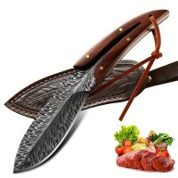 Швейцарски  многофункционален  ловен нож с шарка на пера, снимка 2 - Ножове - 43945223