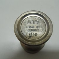 № 7323 стара метална чашка   - надпис / маркировка  - размер - височина 8 см , диаметър 4,2 см , снимка 4 - Други ценни предмети - 43555770