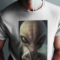 тениска с принт извънземно , снимка 2 - Тениски - 43662826