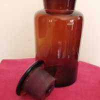 Стар аптекарски буркан, шише от цветно стъкло. , снимка 2 - Антикварни и старинни предмети - 43378895